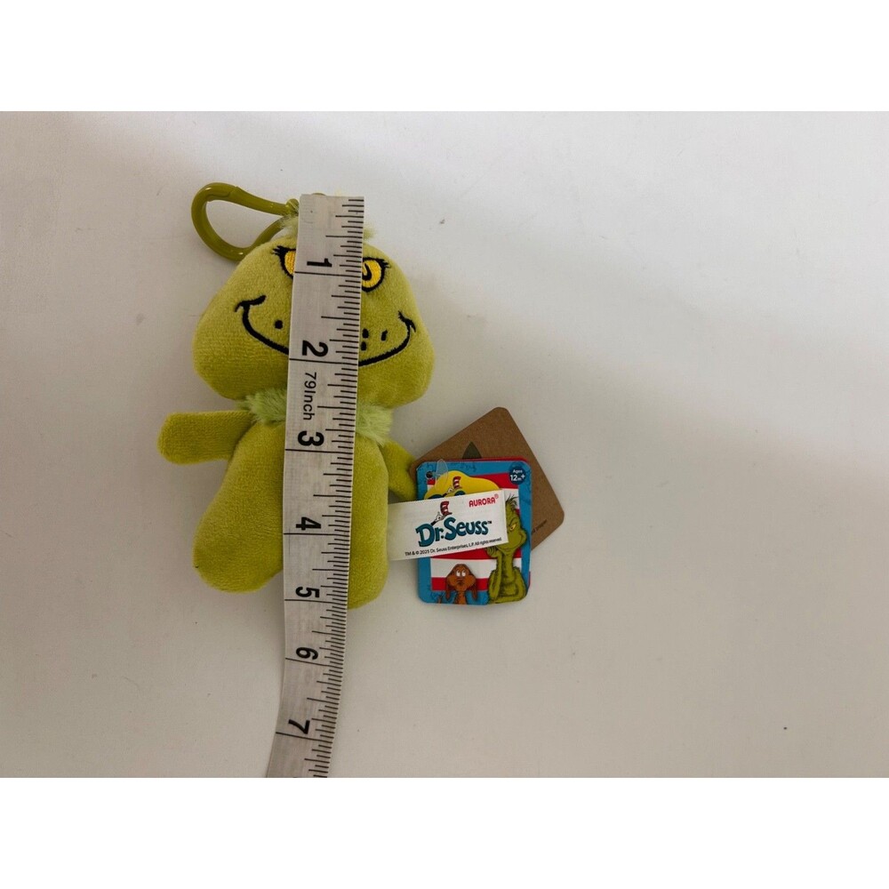 Aurora Dr. Seuss Grinch Clip On Plush Stuffed Toy Keychain Bag Charm‎ 5" NWT - Picture 3 of 4
